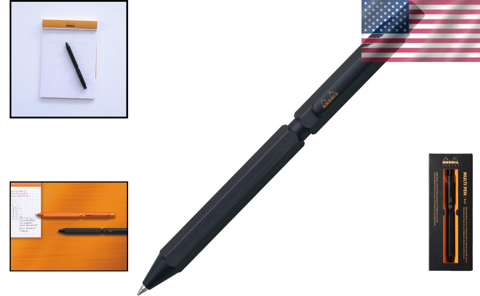 3-in-1 Multifunction Pen – Black & Red Ballpoint + Pencil