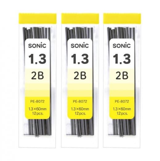 Sonic Posit Pencil Mechanical Refills, 1.3mm 2B, 12 Pieces x 3