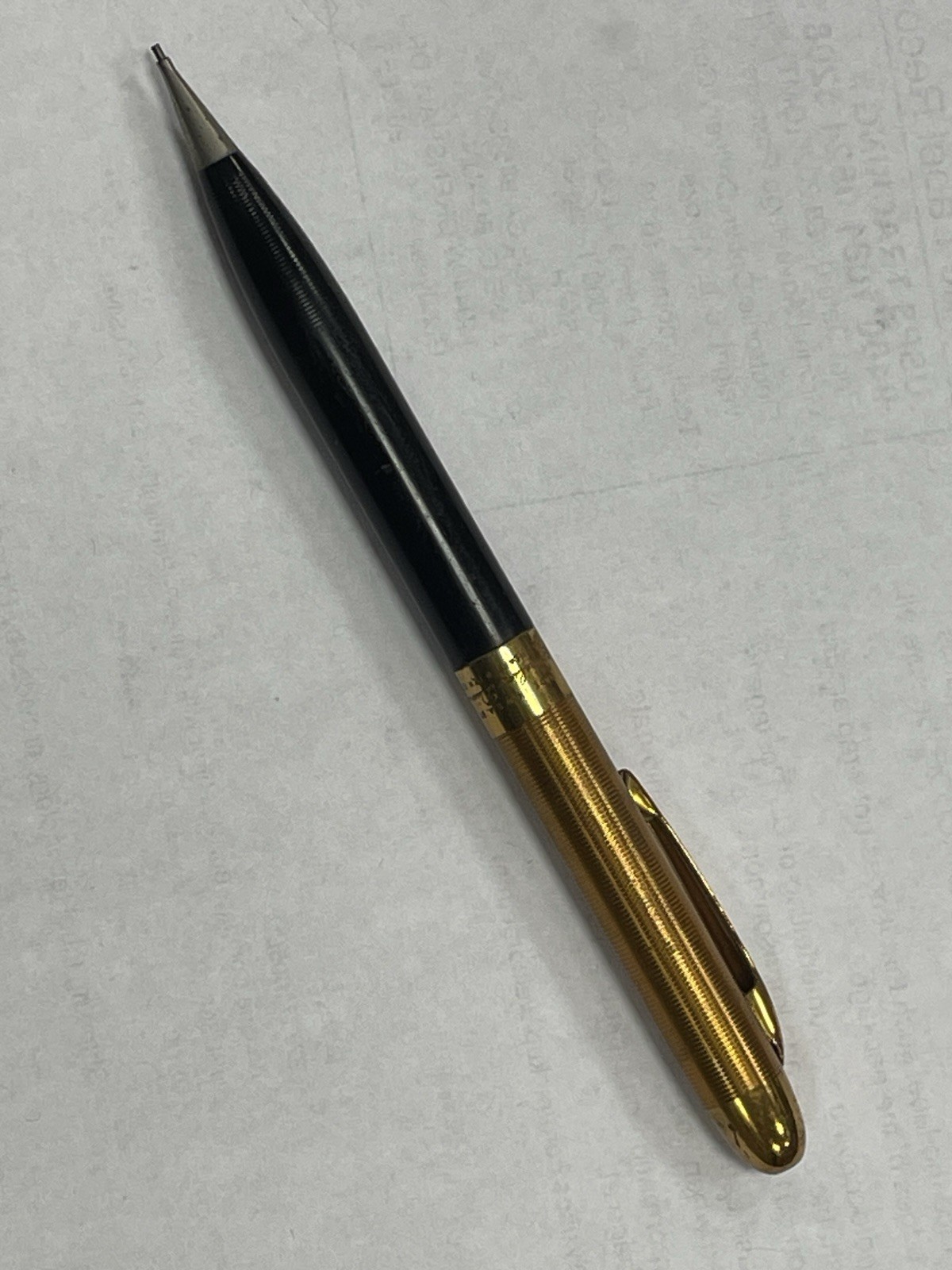 Vintage Sheaffer Fineline Mechanical Pencil Black & Gold, Works, Shows Use