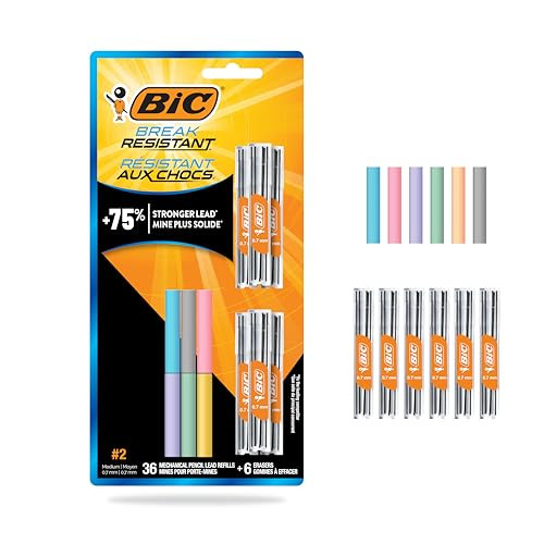 Break Resistant Mechanical Pencil Lead and Eraser Refills, No. 2 Medium Point