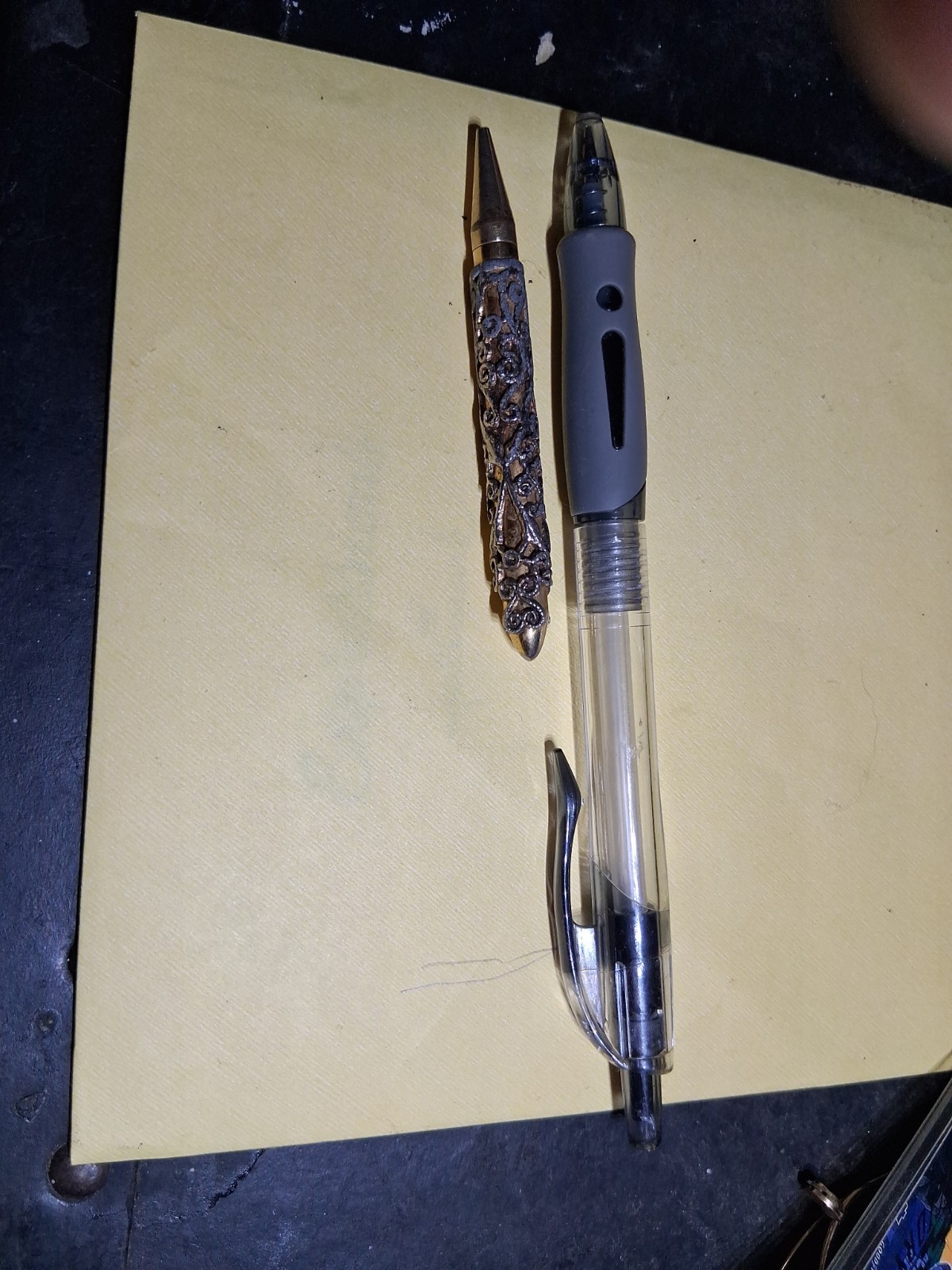 Vintage Mechanical Gold Tone Filigree Mini Pencil