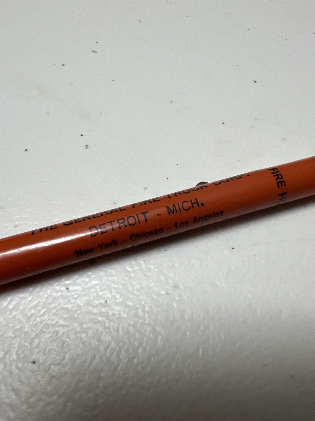 Vtg 1970’s Weaver Auto Point Pen Rare Orange The General Fire Truck Corp Detroit