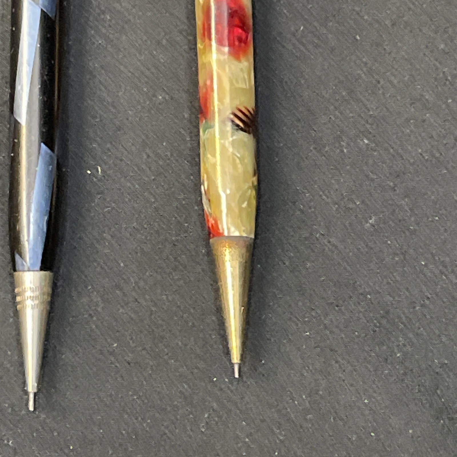 Vintage 1940s-50s Eversharp Black & Blue, Champion Multi-Color Celluloid Pencils