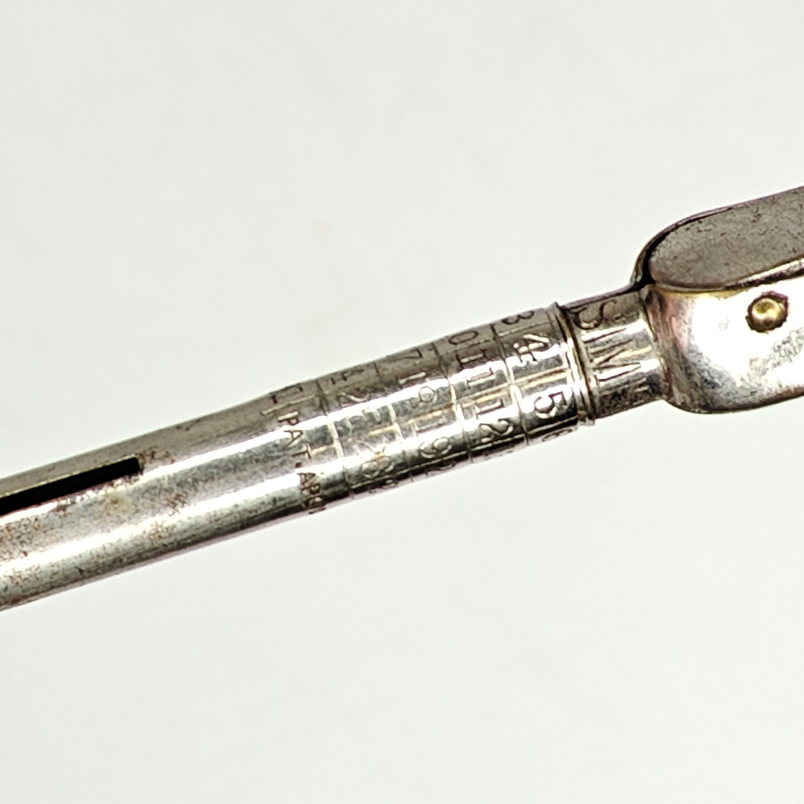 Antique Retractable Dip Fountain Pen Pencil Ink Rubber Stamp Cale Silver