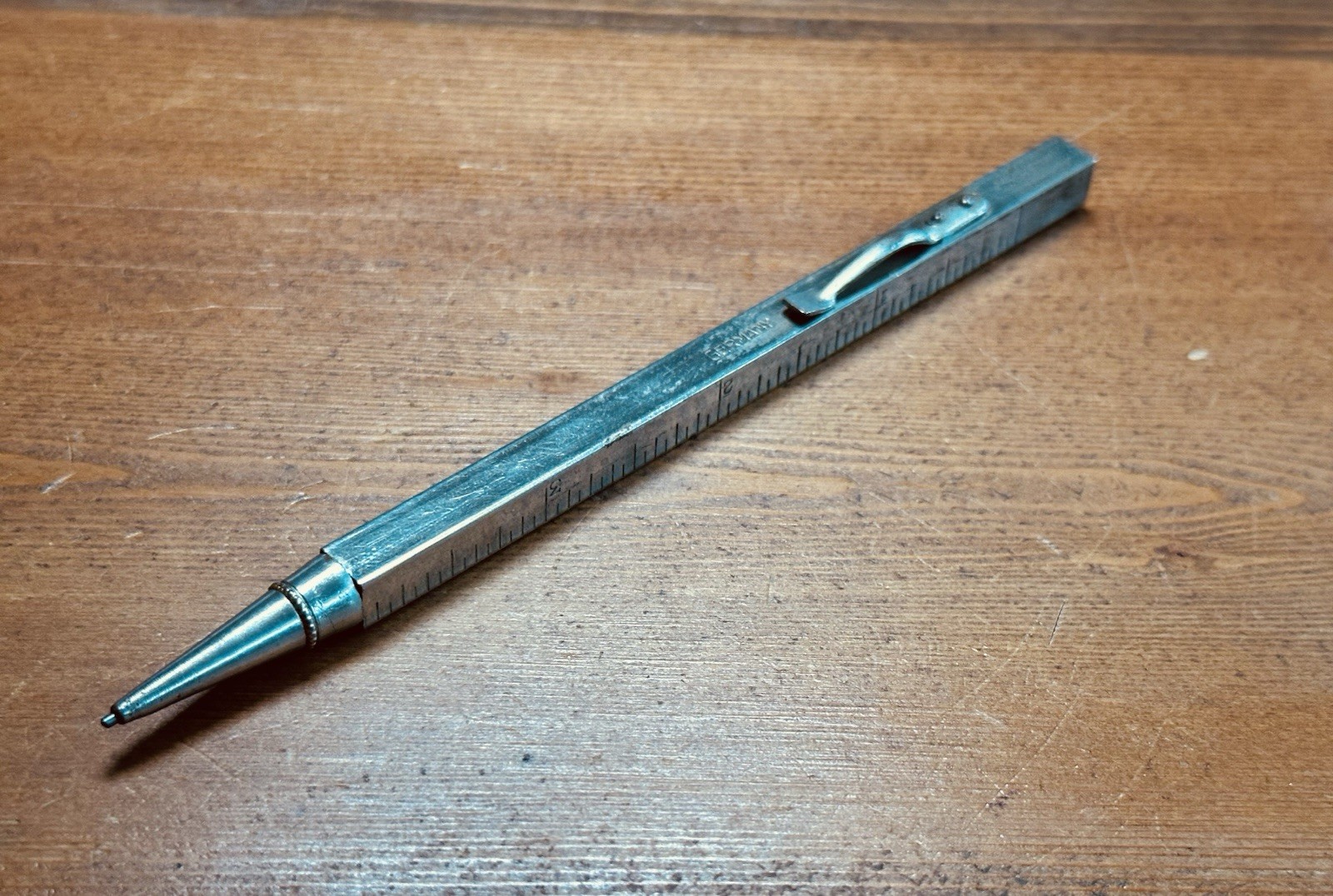 Vintage Metal Twist Pencil Telescoping/Retractable Ruler 12”/30cm Germany Made