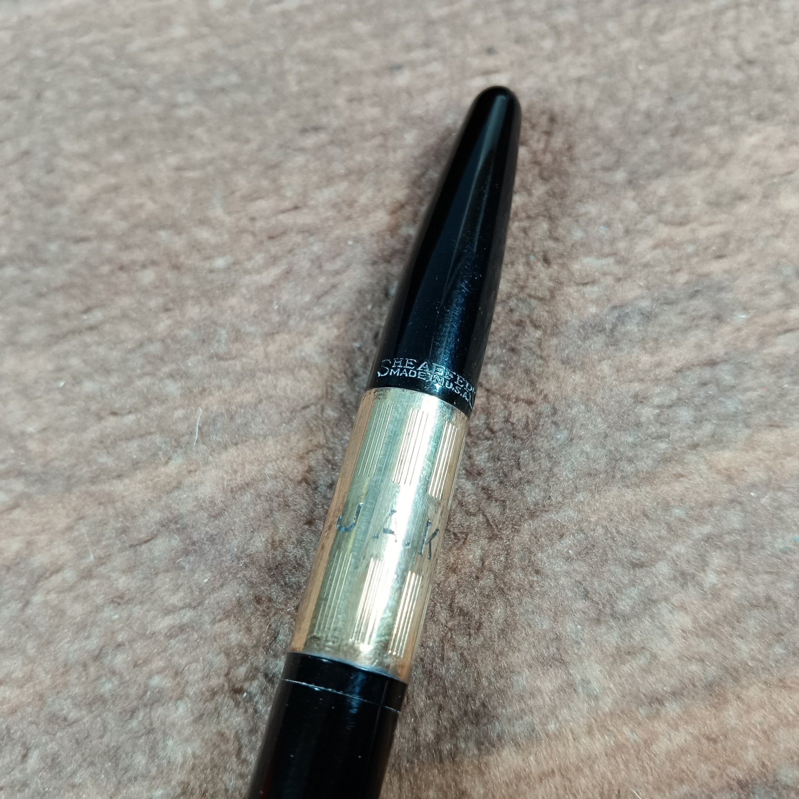 Sheaffer’s Mechanical Pencil Black Good Vintage Gold Band With Box