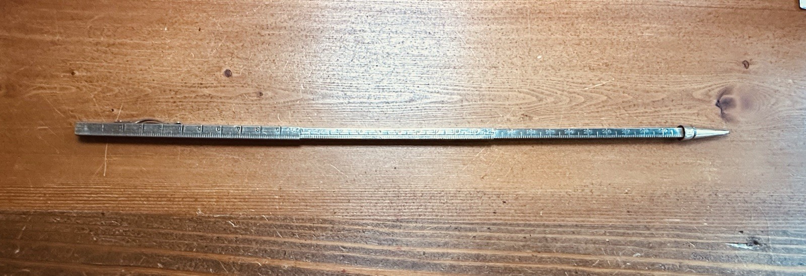 Vintage Metal Twist Pencil Telescoping/Retractable Ruler 12”/30cm Germany Made