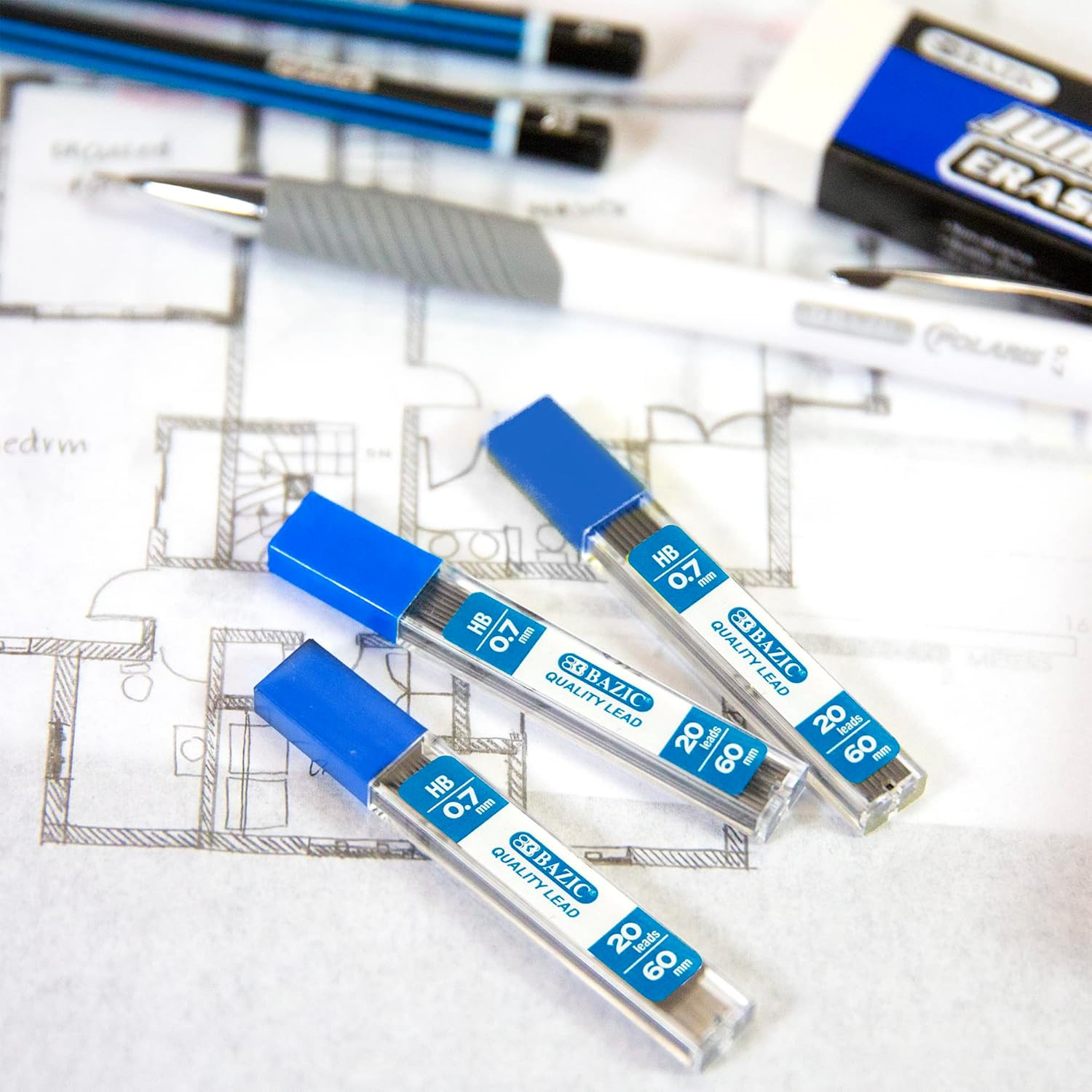 BAZIC Mechanical Pencil Lead Refills HB 0.7Mm (160 Count/Pack), Pencil Lead Refi