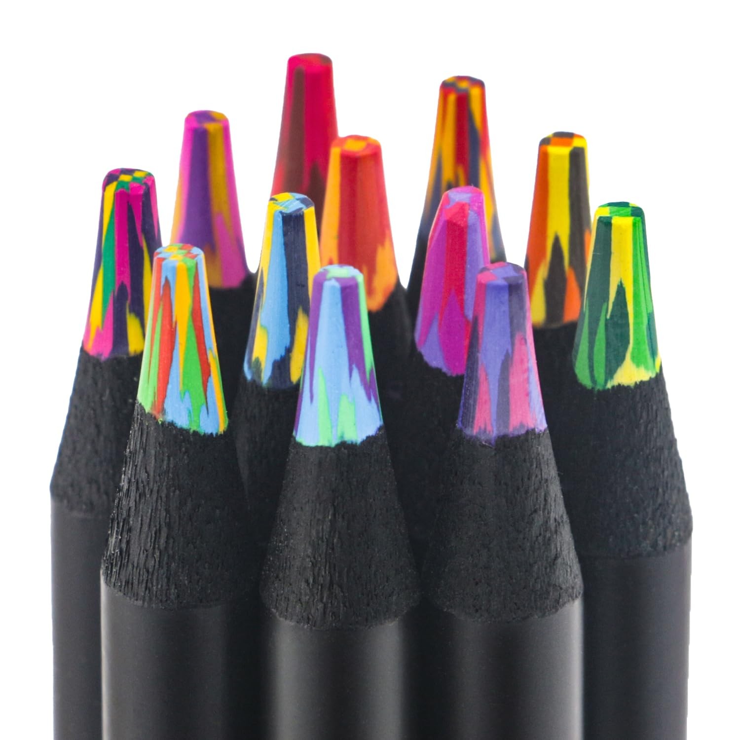 Rentuwa Art Supplies,12-Color Rainbow Colored 1 Count (Pack of 12), Black
