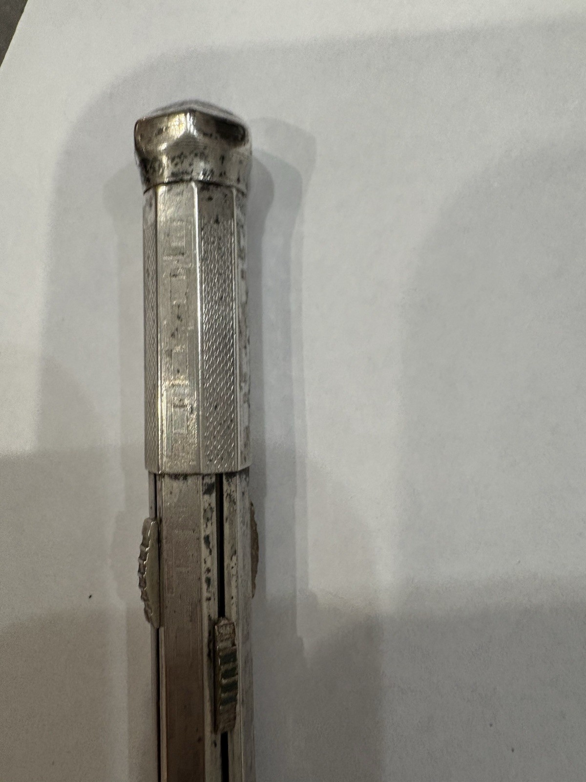 Antique 900 Silver 23.095g Ornate Mechanical Pin Marked 900