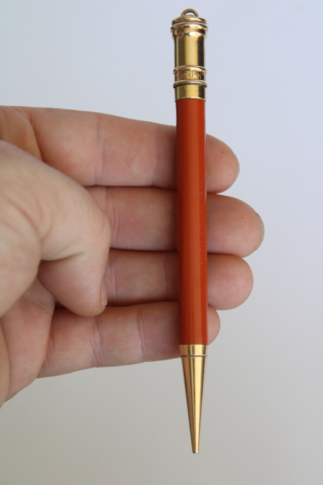Vintage 1920’s Parker Orange Mechanical Twist Pencil (4.75″)