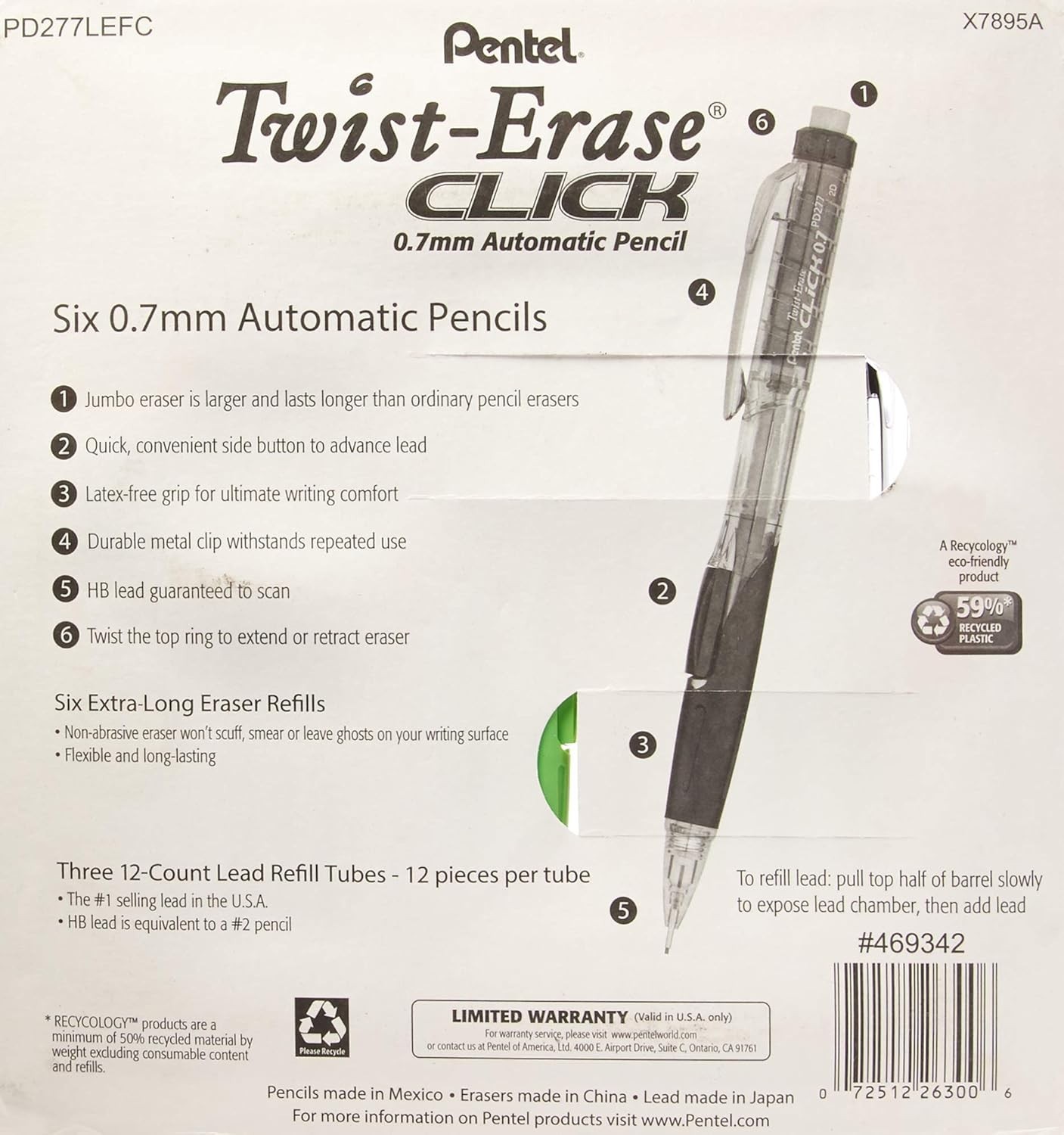 Twist-Erase Click Mechanical Pencils 0.7mm, HB School Supplies, Teacher Suppl…