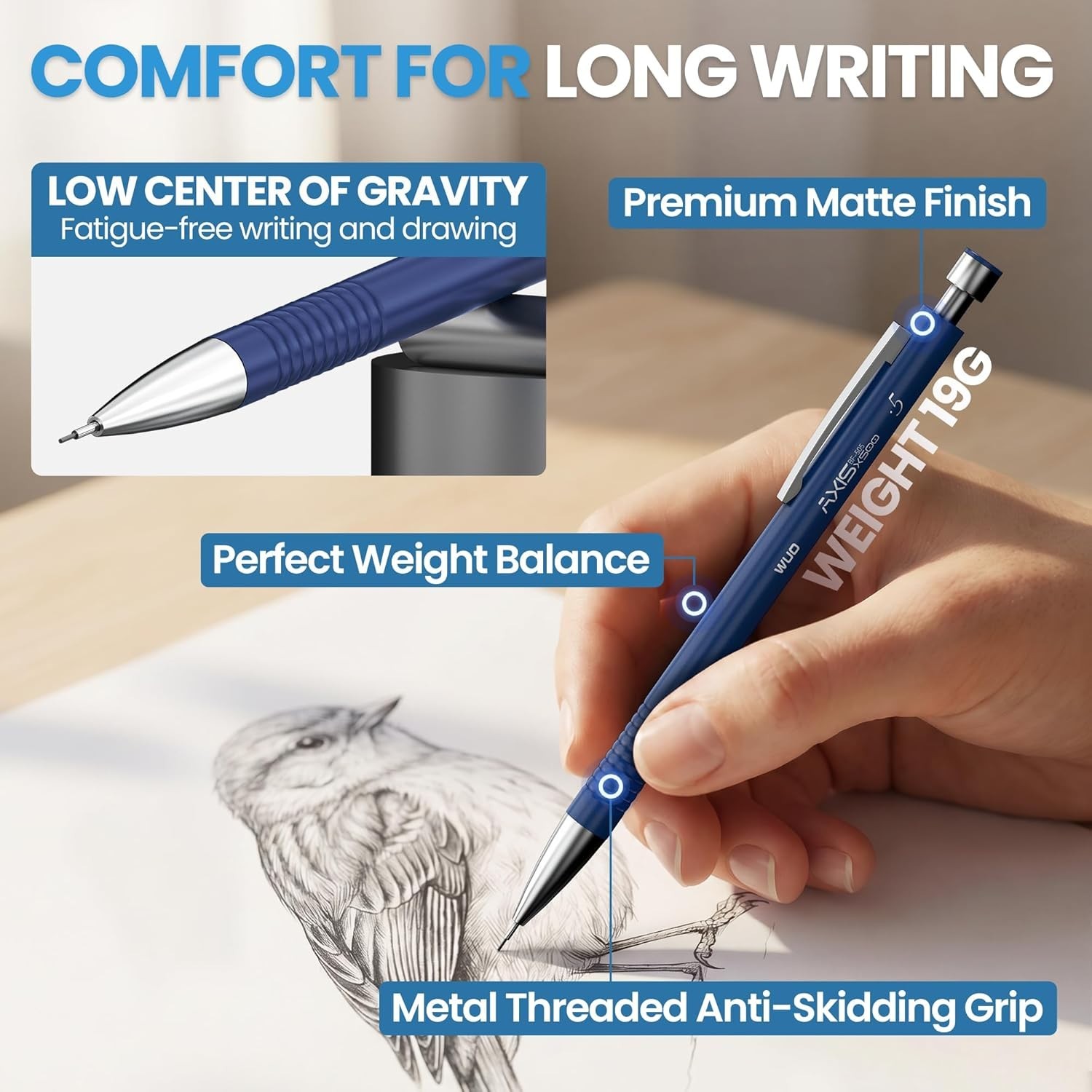 Precision Mechanical Pencil Set: 0.5 & 0.7mm – Ideal for Artists & Engineers