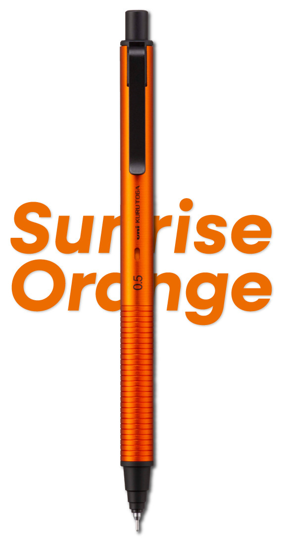 Uni Kurutoga Metal 0.5mm Mechanical Pencil Sunrise Orange Limited Edition Boxed