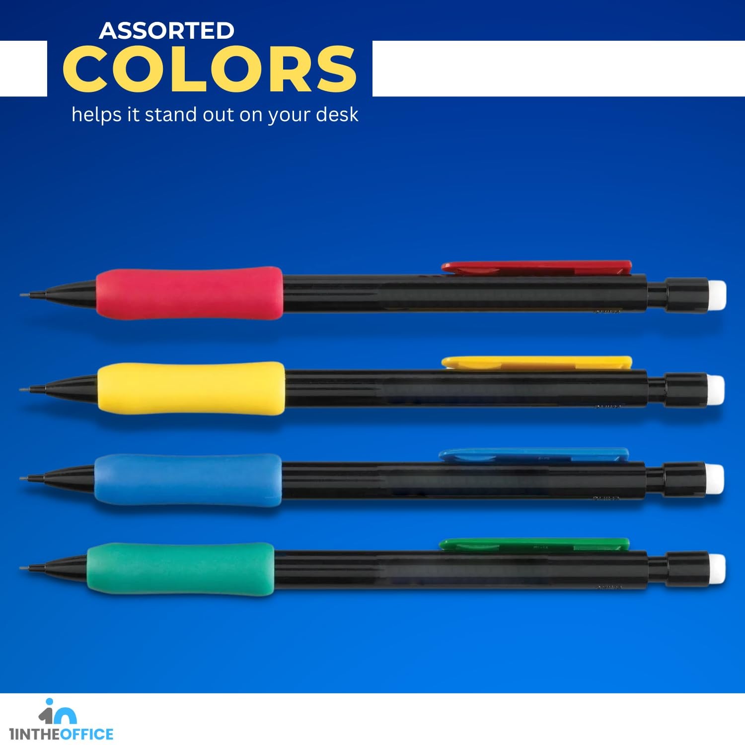 12 Pack Mechanical Pencil 0.7mm Set Lead Rubber Grip Refillable Writing