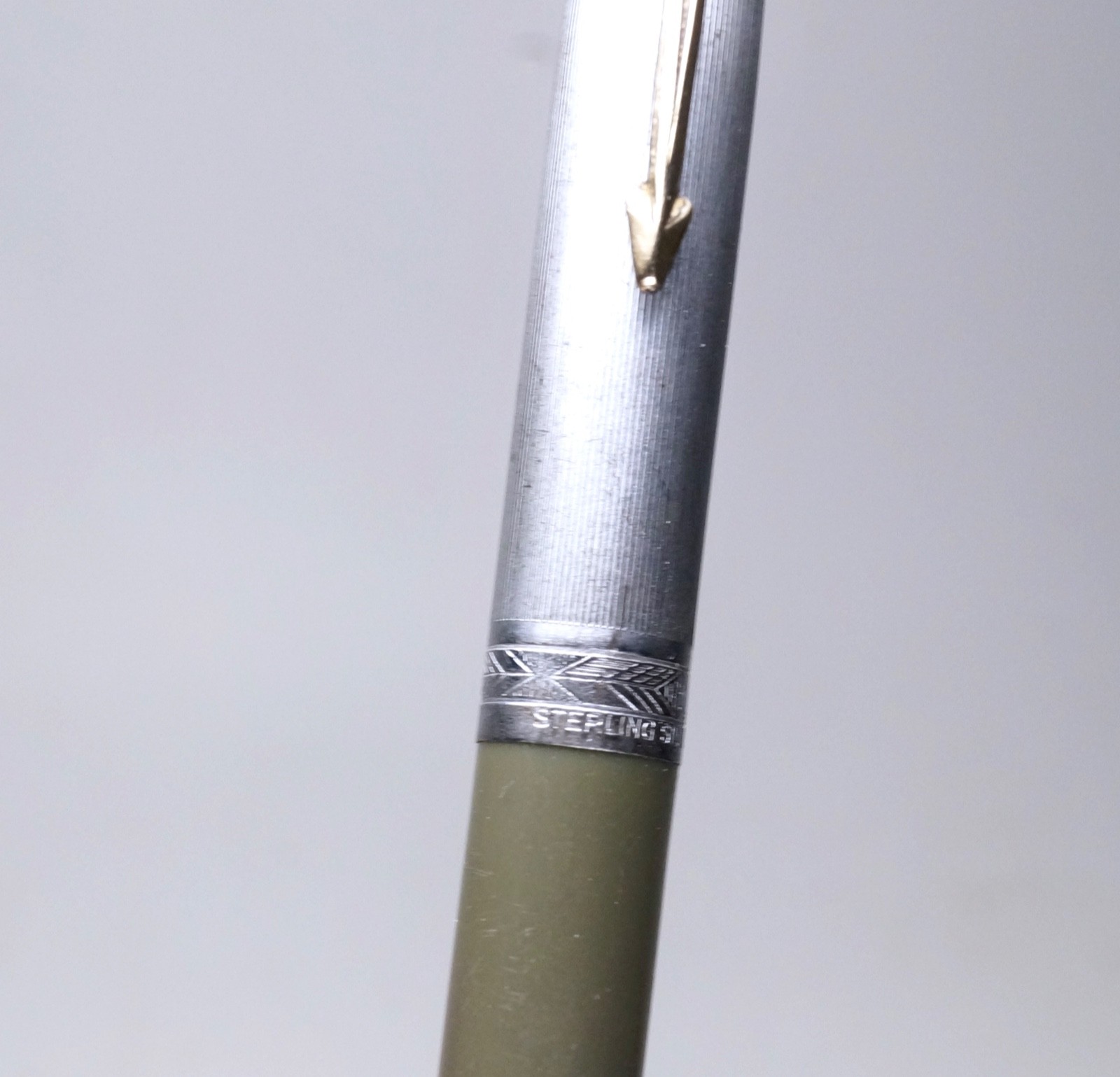 Parker 51 Pencil Sterling Cap Gray-Green Barrel GF Trim, For Parts or Repair