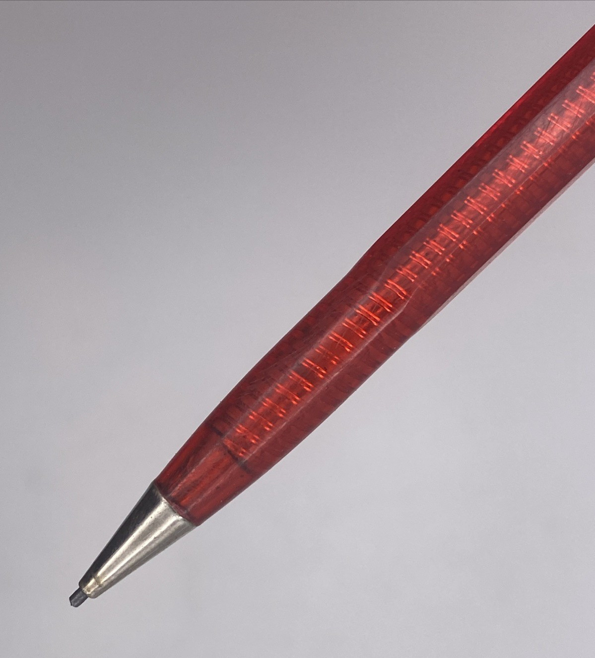 Vintage Scripto Twist Mechanical Pencil USA Red Translucent Barrel Collectible