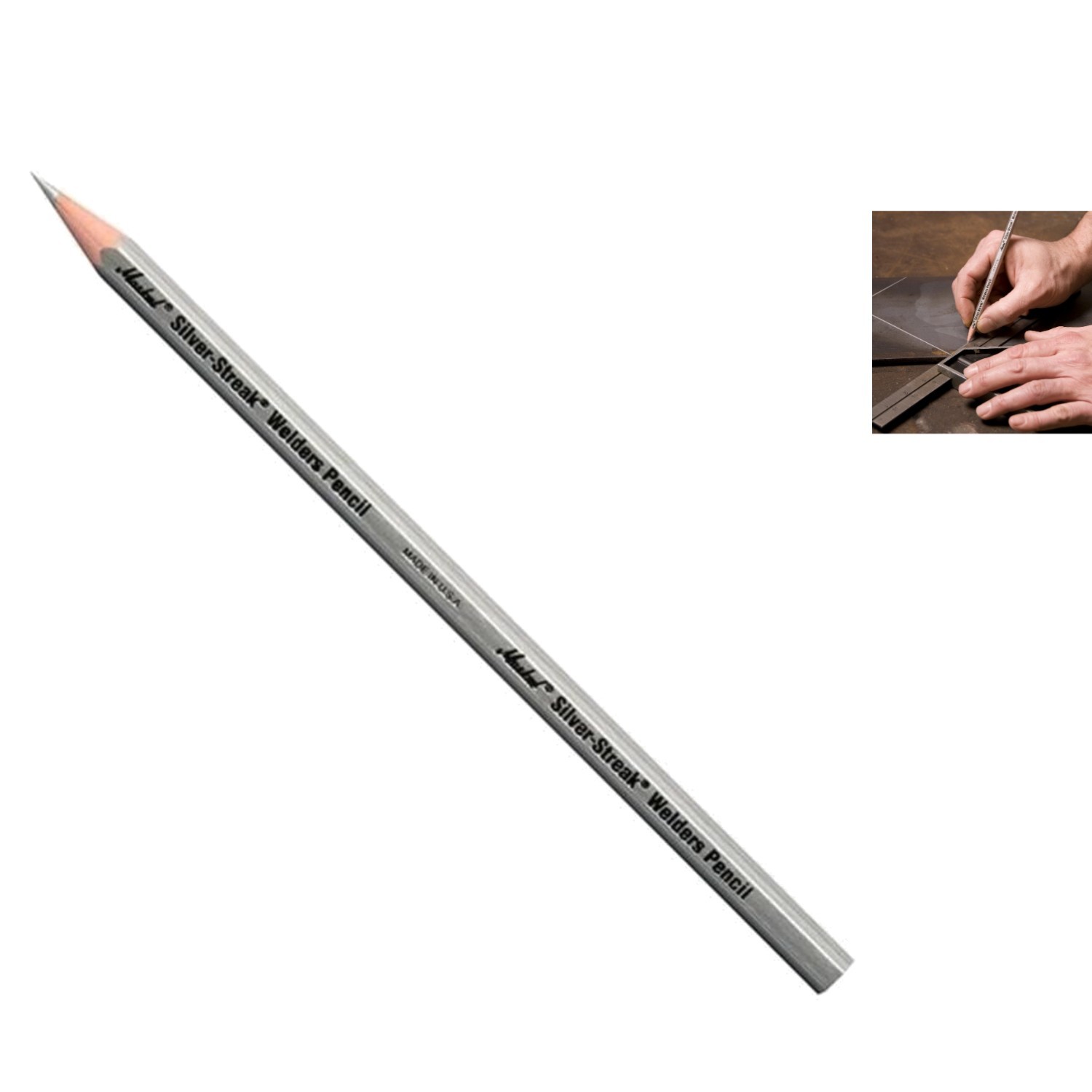 Pack of 12 Silver Streak Welders Pencils – High Visibility for Metal Fabrication