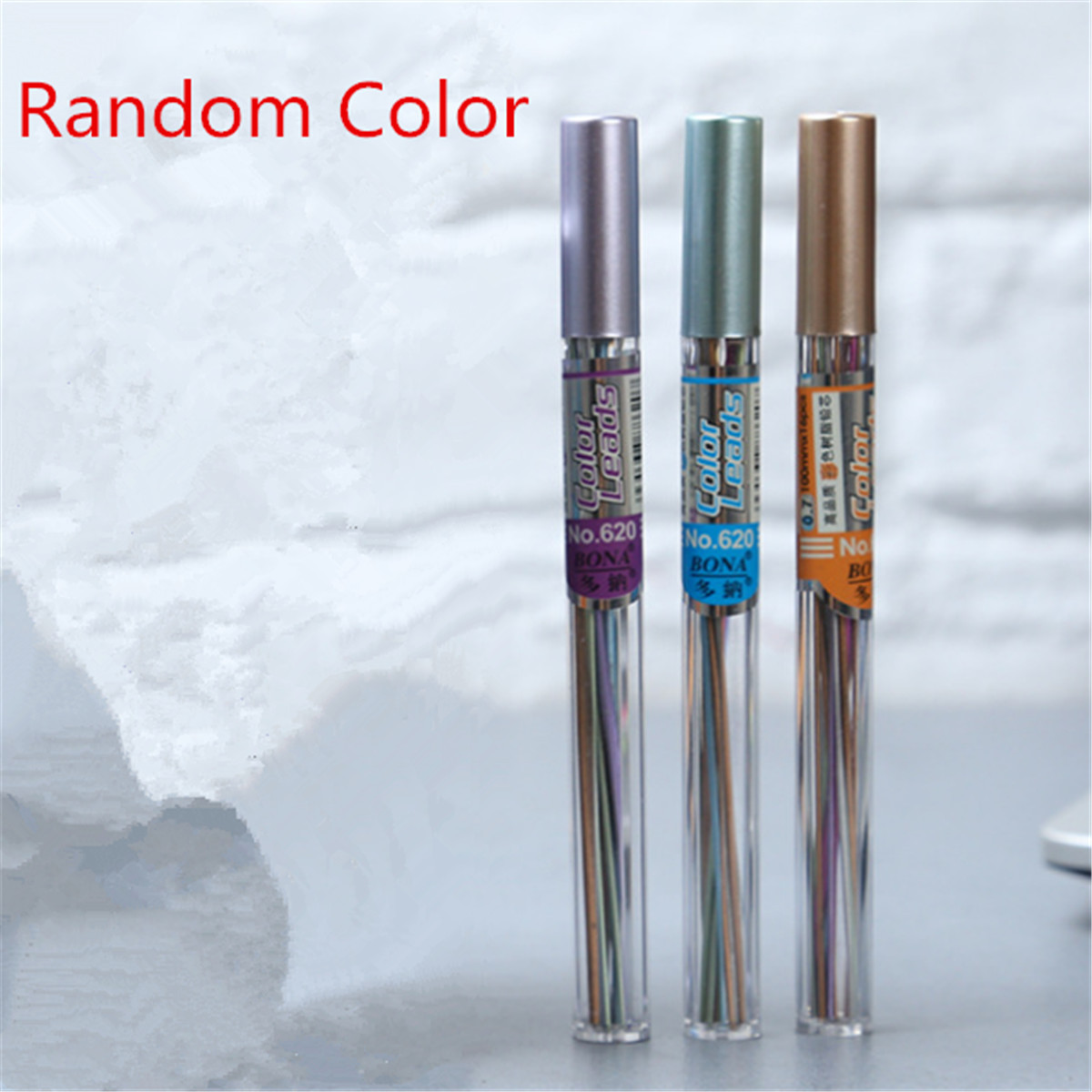 18pcs/Tube Automatic Mechanical Pencil Refill Color Lead School Stationery 0.7mm