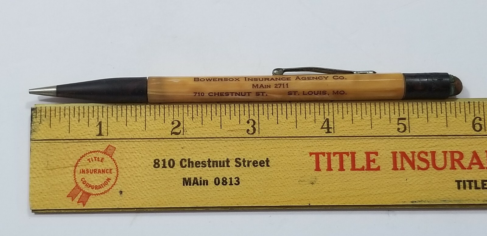 REDIPOINT Advertising BOWERSOX INSURANCE St Louis 1930s Vtg Mechanical Pencil A1