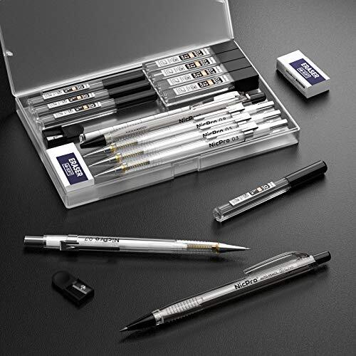 6 PCS Art Mechanical Pencils Set with Case, Drafting Pencil 0.3 & 0.5 & 0.7 &