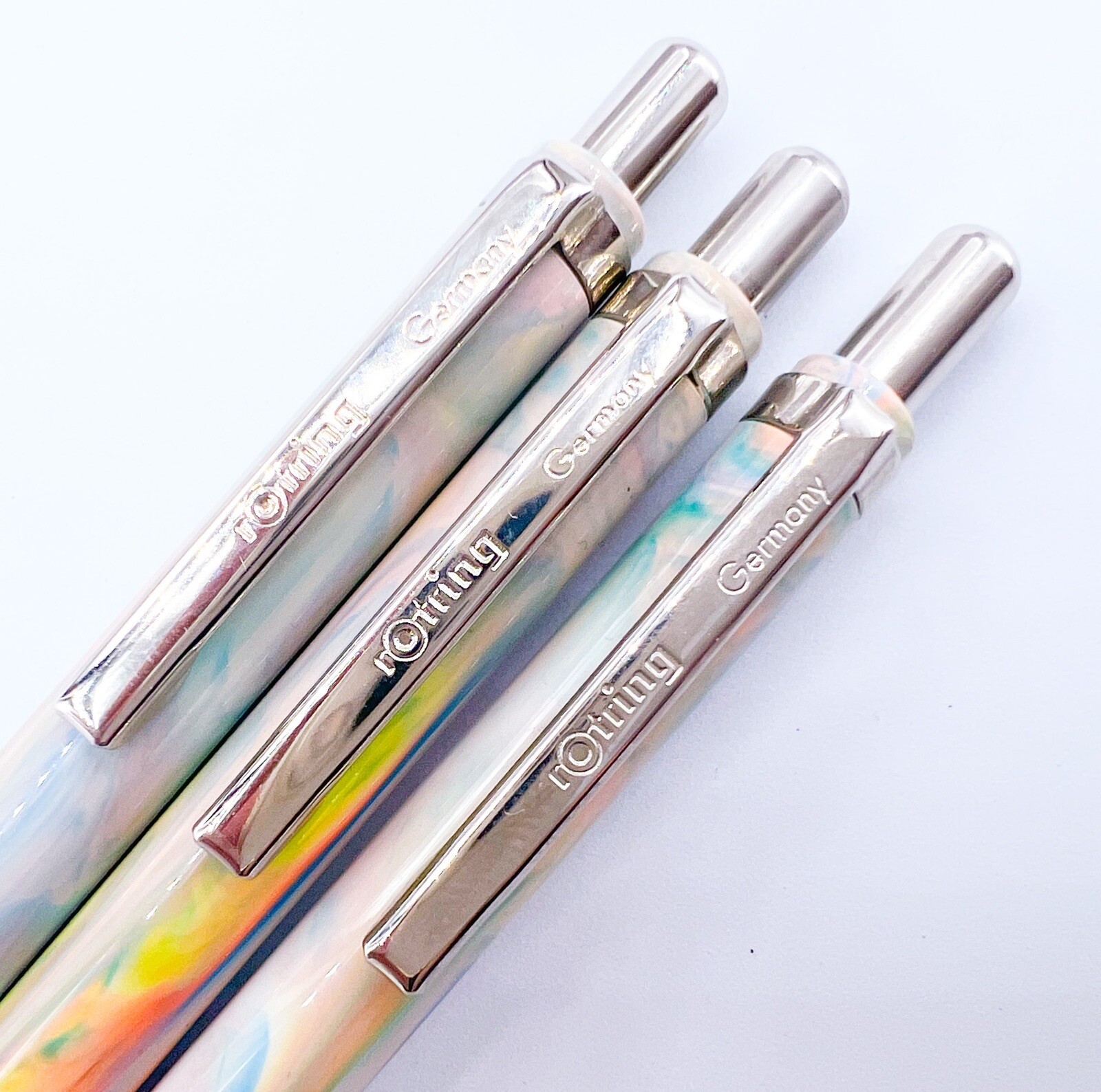 NOS rotring 3pcs tikky Special Mechanical Pencil Marble Rainbow 0.3 0.5 0.7