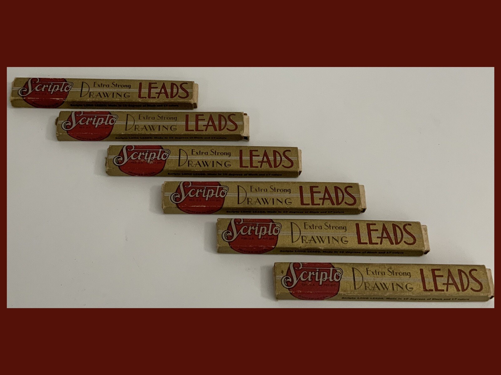 Vtg Scripto Extra Strong Drawing Leads #130/133 Red & Black – 6 Packs Read Desc!