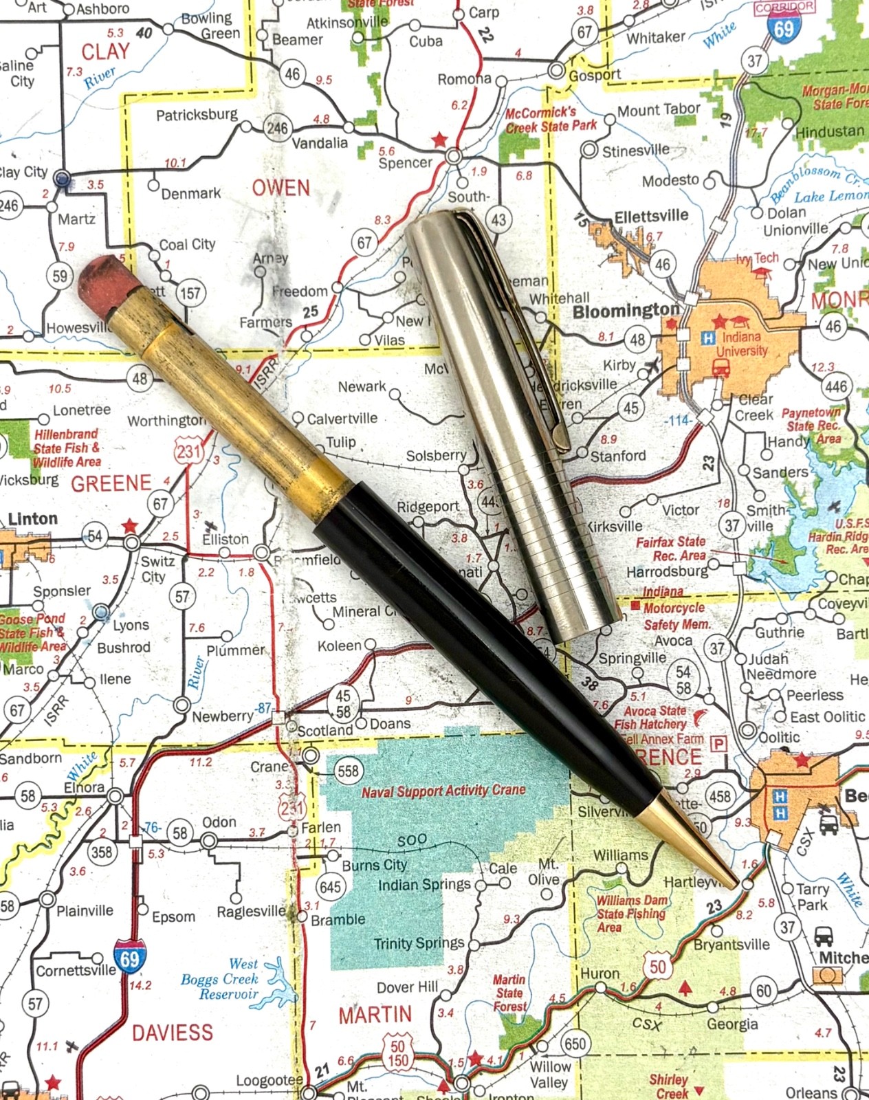 Vintage Waterman Hundred Year Pencil in Dark Burgundy Metal Star Cap and GF trim