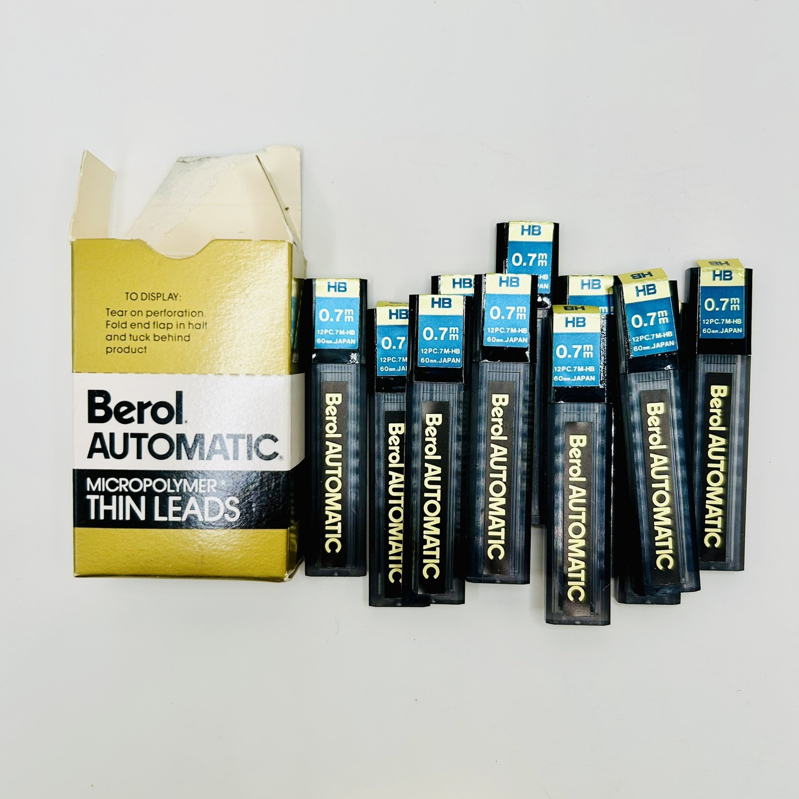 Berol .7mm Thin Lead for Mechanical Pencils – 10 Tubes – 12 Leads each