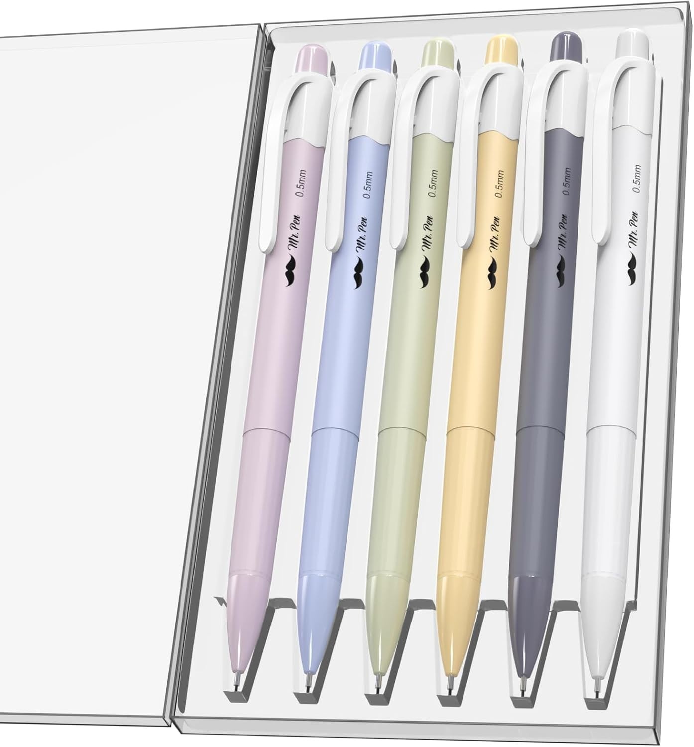 Pastel Mechanical Pencil Set, 6 Pack, 0.5mm, Cute Macaron Colors, Smooth Writ…