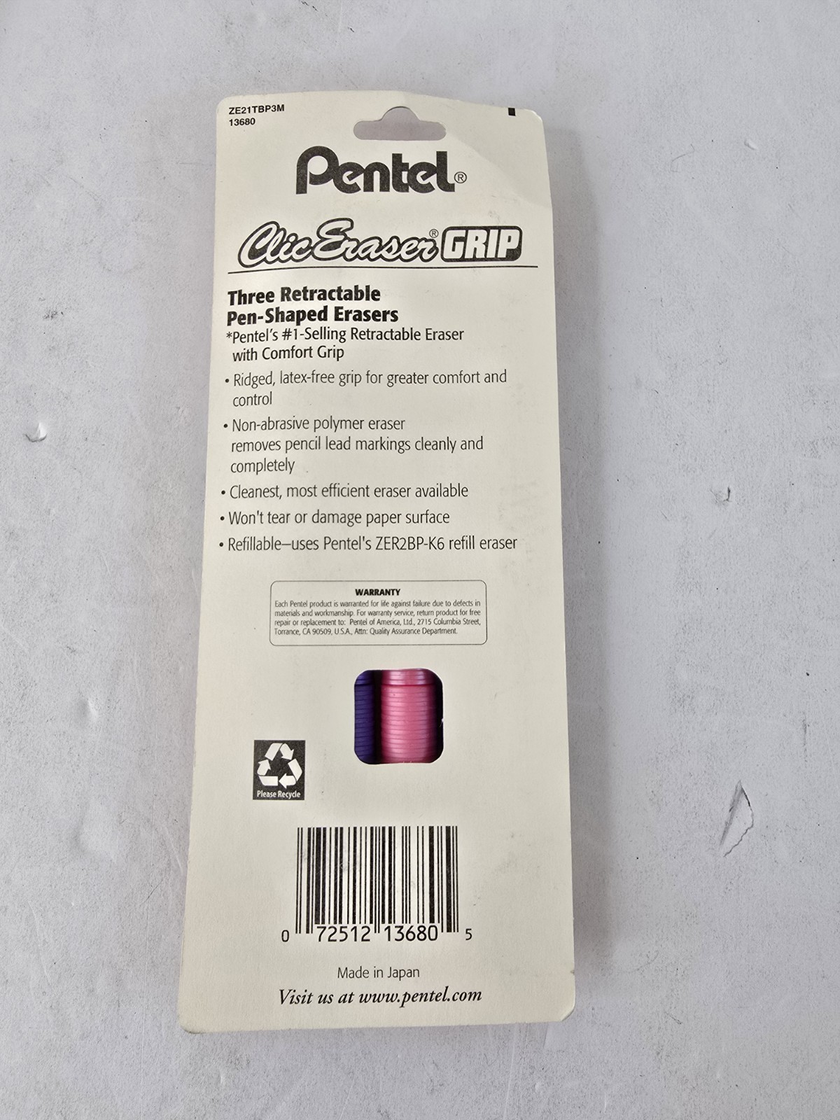2x PENTEL Twist-Erase III Mechanical Pencils 0.9 mm FINE POINT .9mm W/ Erasers