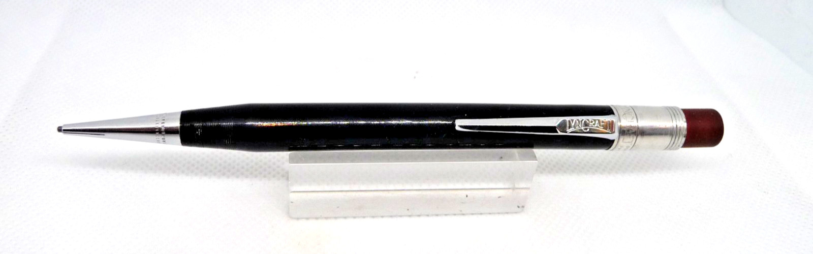 Lyncraft Black and Chrome l.l mm Pencil-working-sales sample imprint on pen