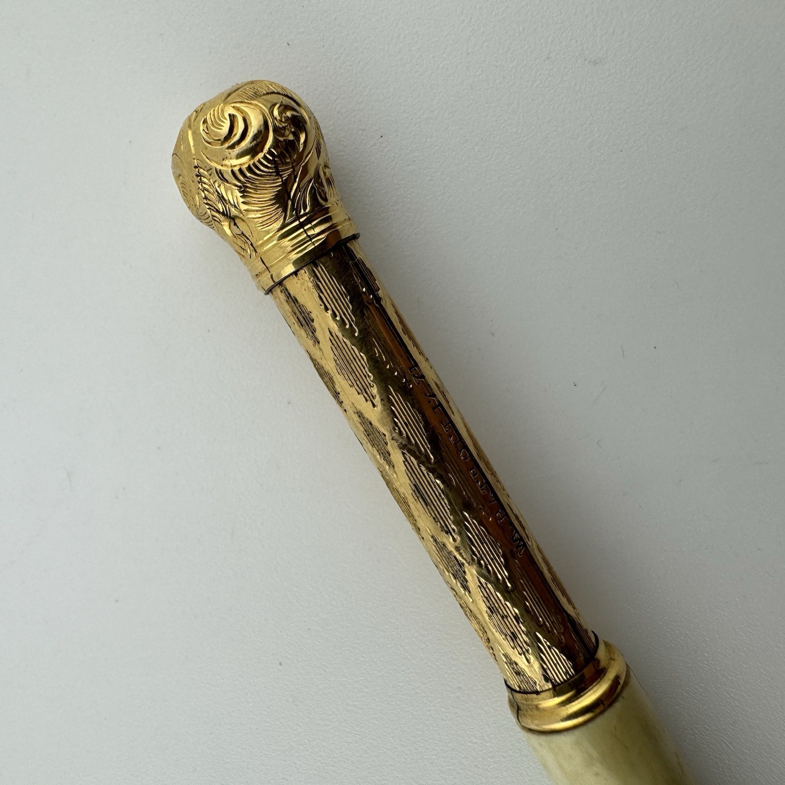 Antique Pearl & Gold Filled Retractable Mechanical Pencil Patd OCT 1771