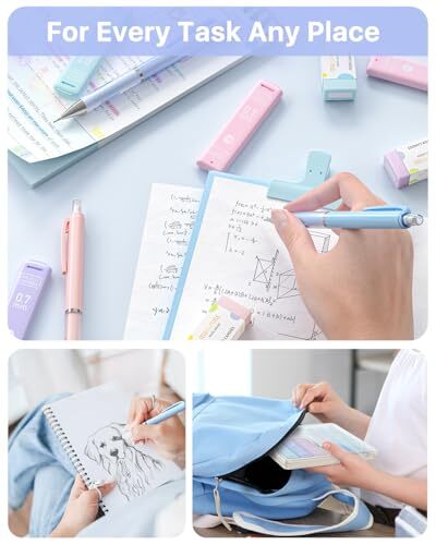 Pastel Mechanical Pencil Set 0.7mm, with HB #2 Lead Refills, Cute 0.7 mm