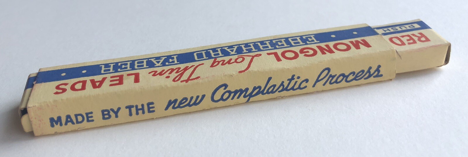 Vintage EBERHARD FABER Mongol RED Mechanical Pencil Lead 1.18mm 4″ NOS 6pk USA