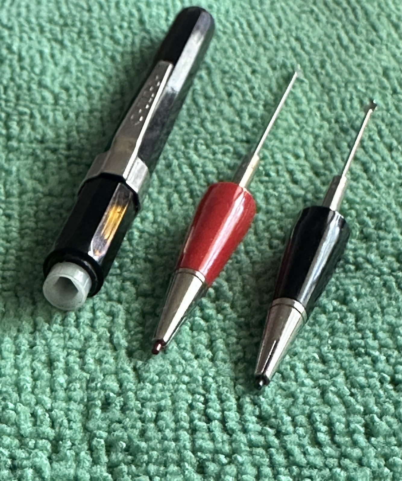 Vtg Autopoint Twinpoint Twist Pencil Double-Ended Red/Black 0.9mm w/ Spare Lead
