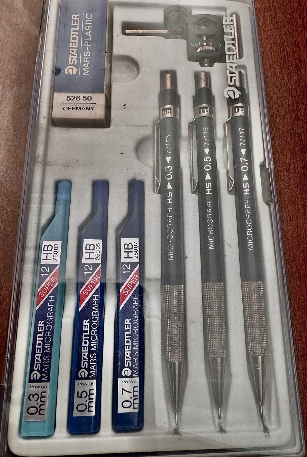 Rare Staedtler Micrograph HS 771 Full Drafting Set 0.3/0.5/0.7 mm