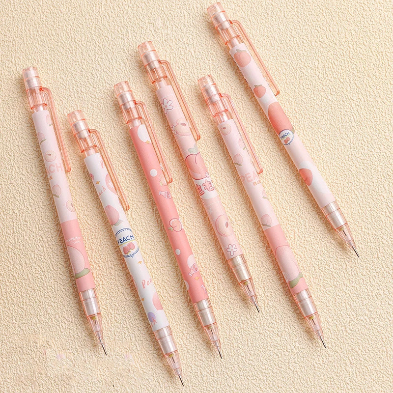 0.5 mm Honey Peach Mechanical Pencil — Cute Press Automatic, School & Office Sta