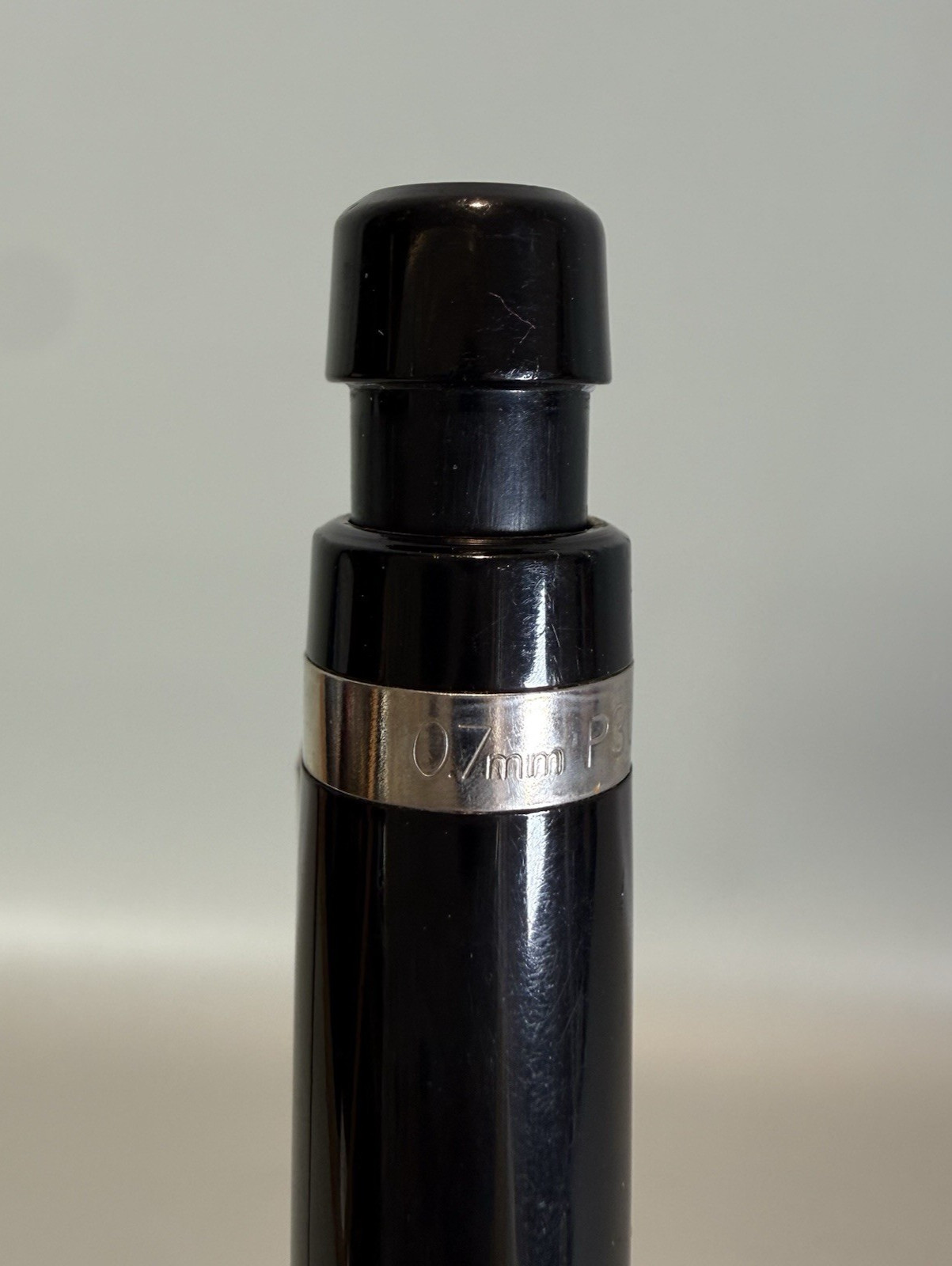 Vtg Pentel P300 Big Pencil 0.7mm Mechanical Drafting Japan Black Silver Tone