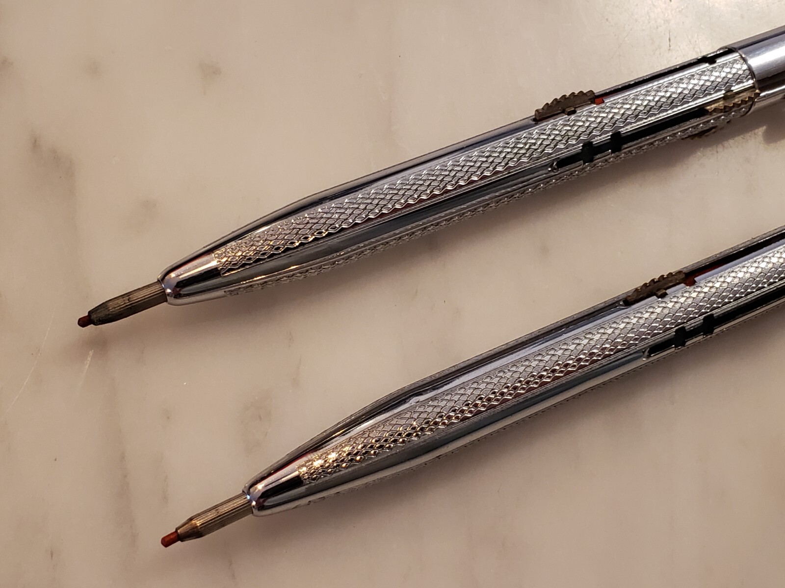2x NORMA FOUR COLOR MECHANICAL PENCILS, Silver Rare Vintage Original