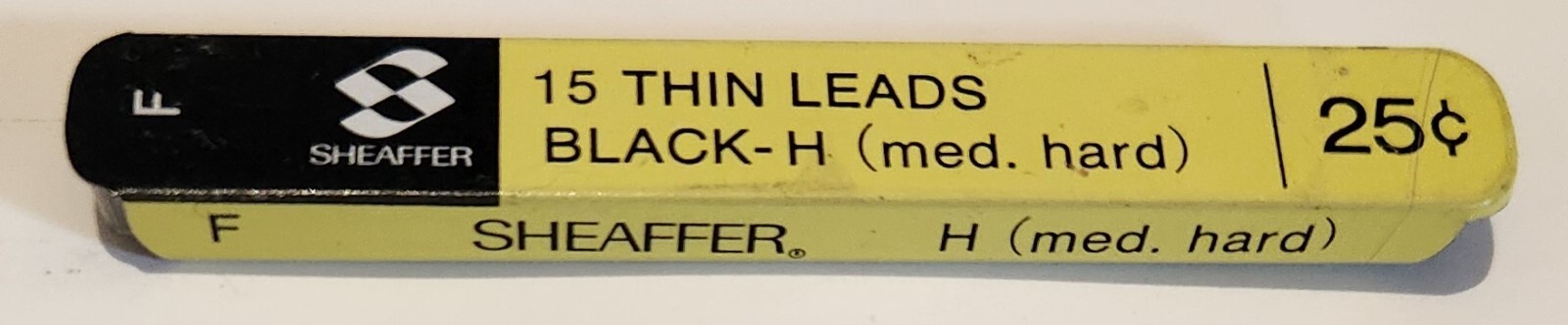 SHEAFFER BLACK LEADS TYPE F BLACK-H MEDIUM HARD 8 PIECES