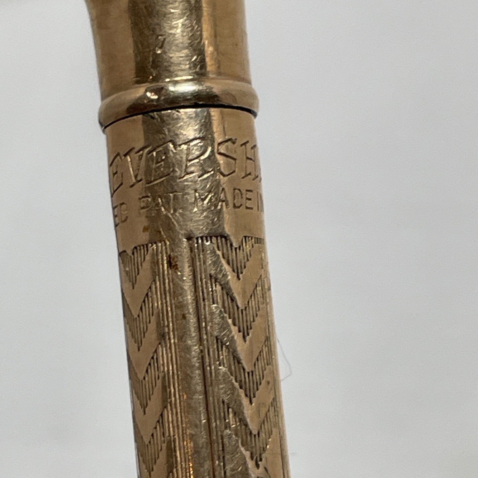 Wahl Eversharp Gold Filled Mechanical Pencil 1930 Herringbone Art Deco Inscribed