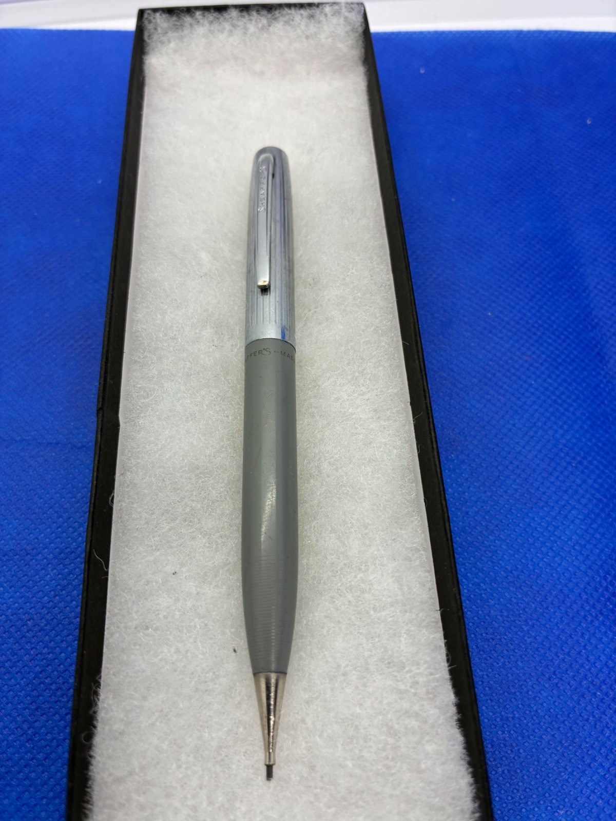 Vintage Scheaffer Mechanical Pencil Grey Barrel Silver Metal Cap