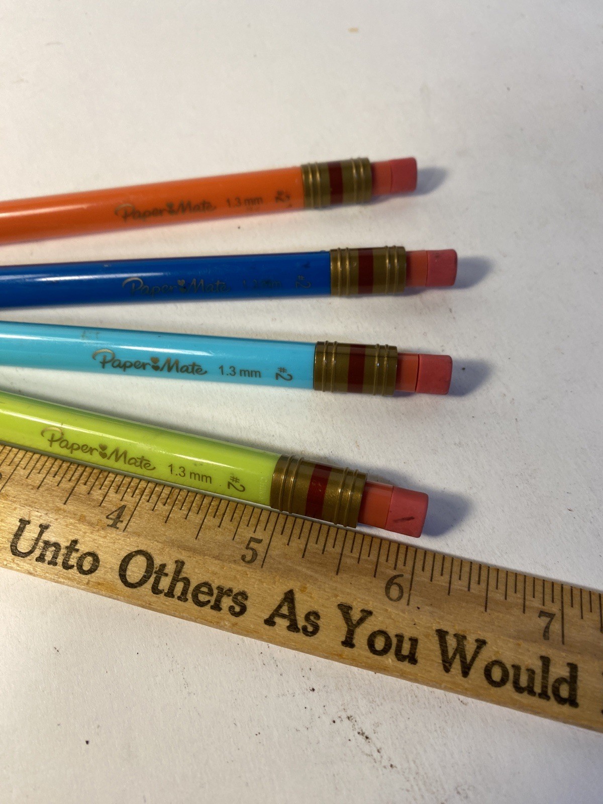 Set of 4 Vintage Paper Mate Mates 1.3mm #2 Triangular Mechanical Pencils