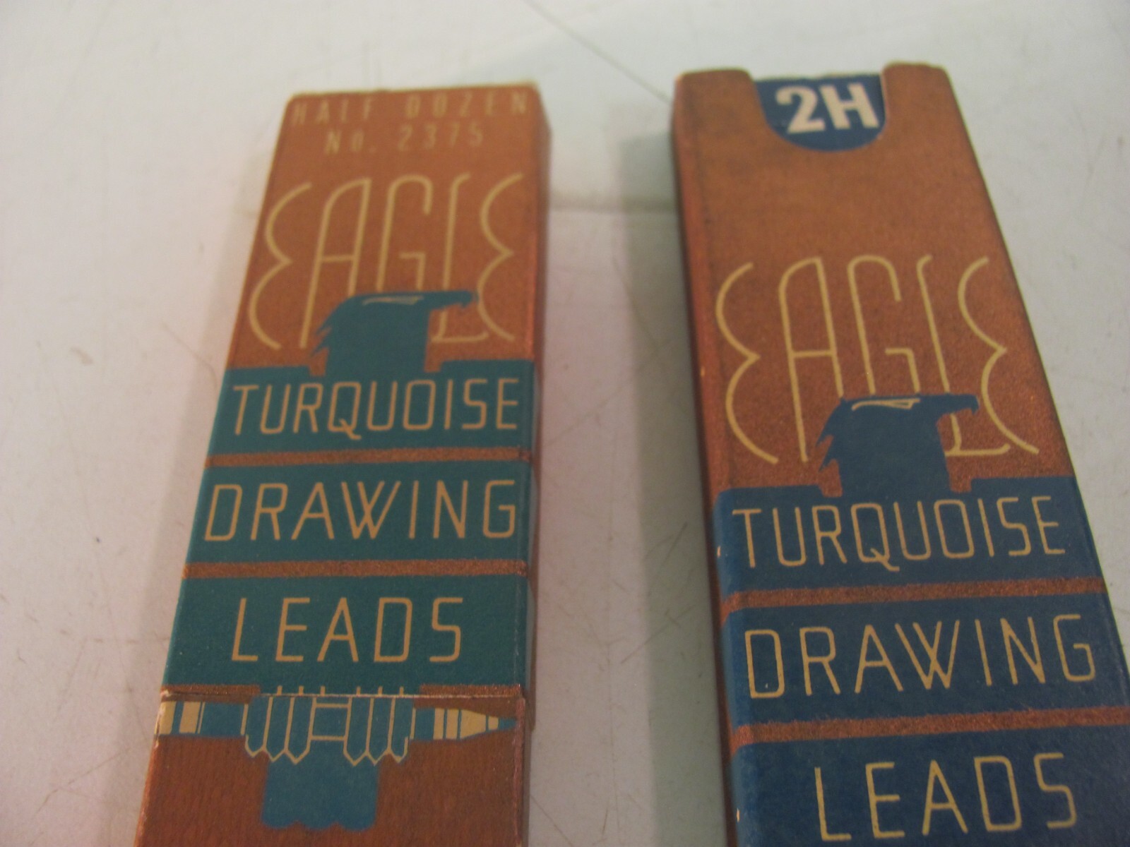 VTG EAGLE Turquoise Drawing Drafting Leads #2375 USA Lot of 2 Wooden boxes