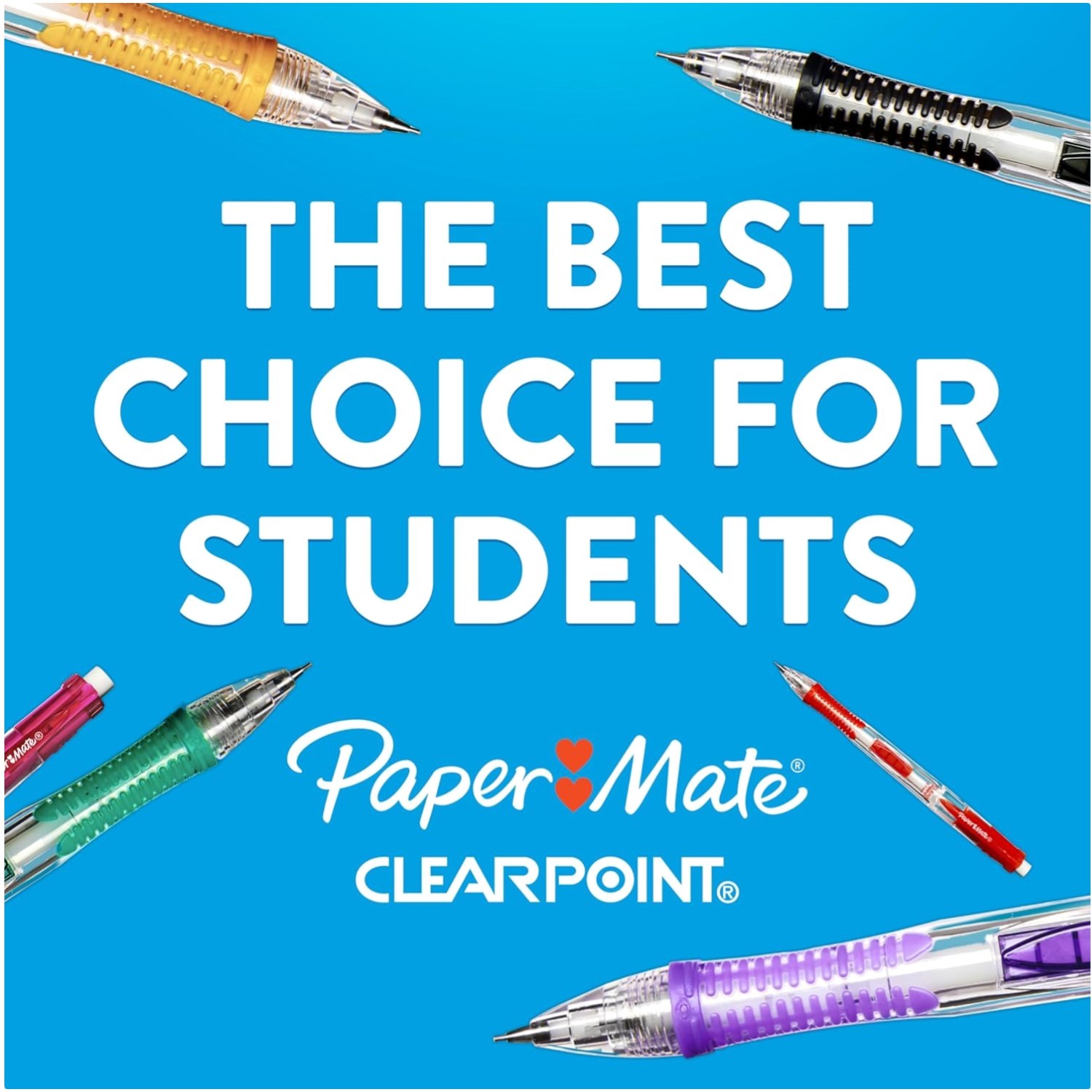 Clearpoint Mechanical Pencils, 0.7mm Lead, Erasable, 6 Pack