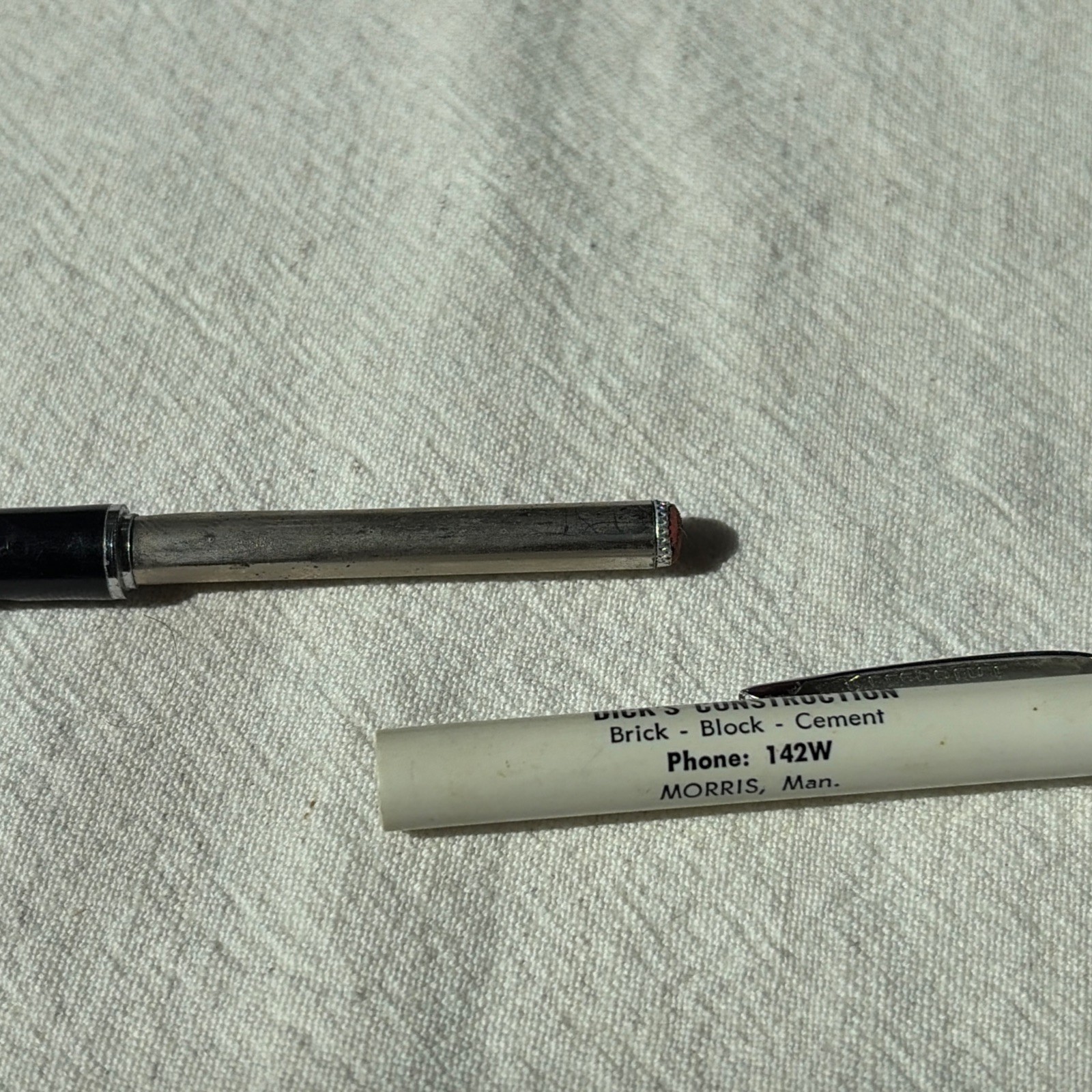 VINTAGE RITEPOINT MECHANICAL PENCIL ADVERTISE : DICK’S CONSTRUCTION FLOATY BLOCK