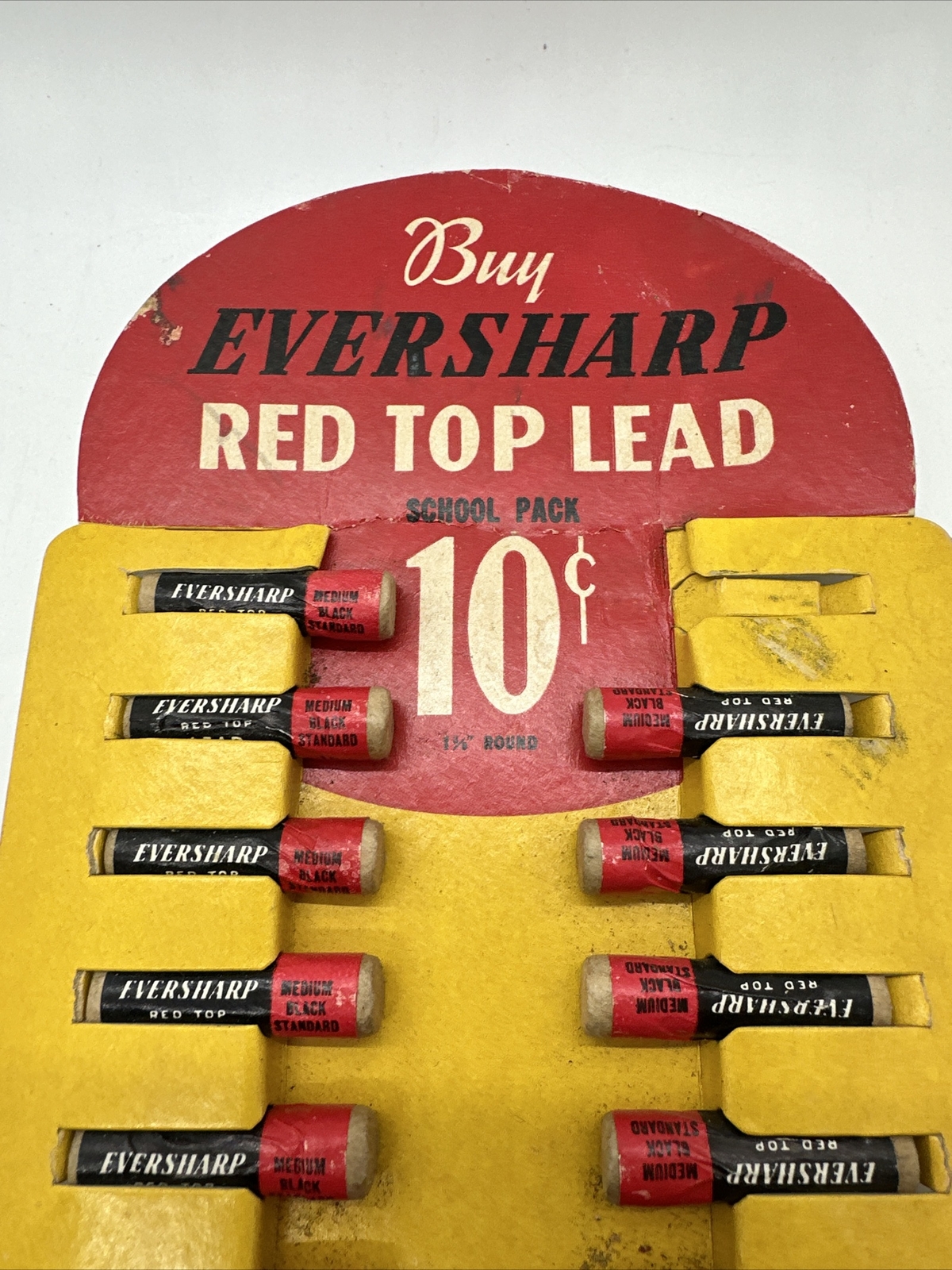 Vintage Eversharp Red top pencil lead School Pack Store Display 10 Cent