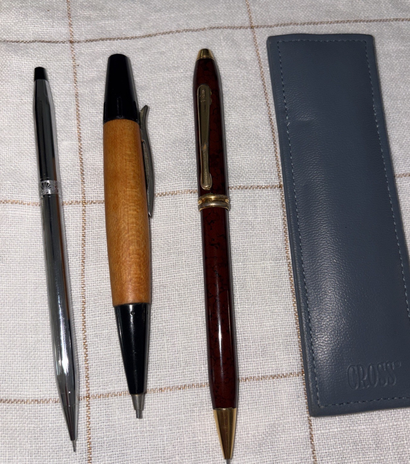 Vintage Cross Townsend, Classic Chrome & Faber-Castell Pencil W/ Case Lot Rare