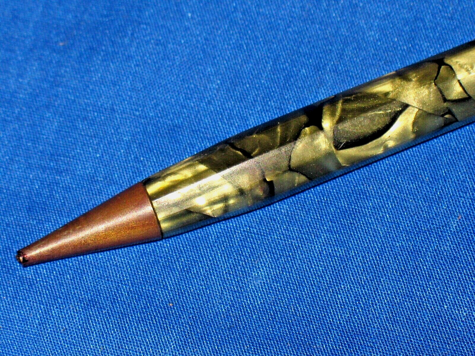 Mechanical Pencil Vintage Marbled Green W/ Eraser, Pocket Clip Clutch Pencil